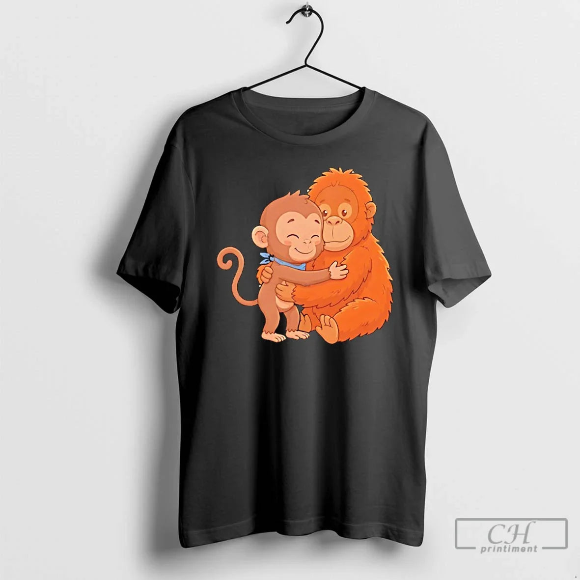 Classic Punch Monkey Hugging His Stuffed Orangutan Unisex