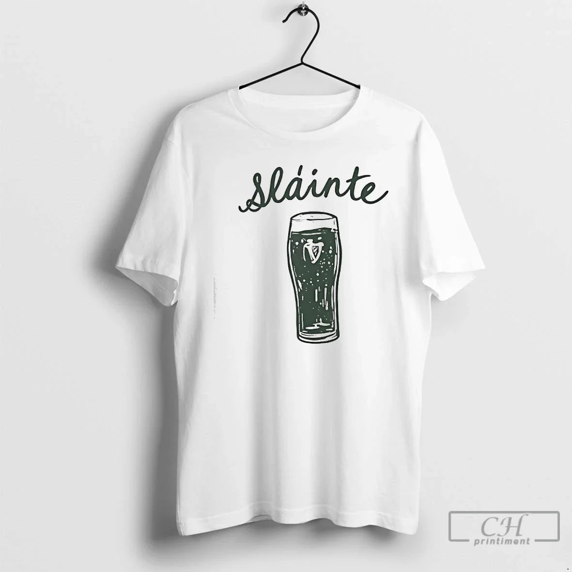 Classic St Patricks Day Slainte Beer Glass Unisex