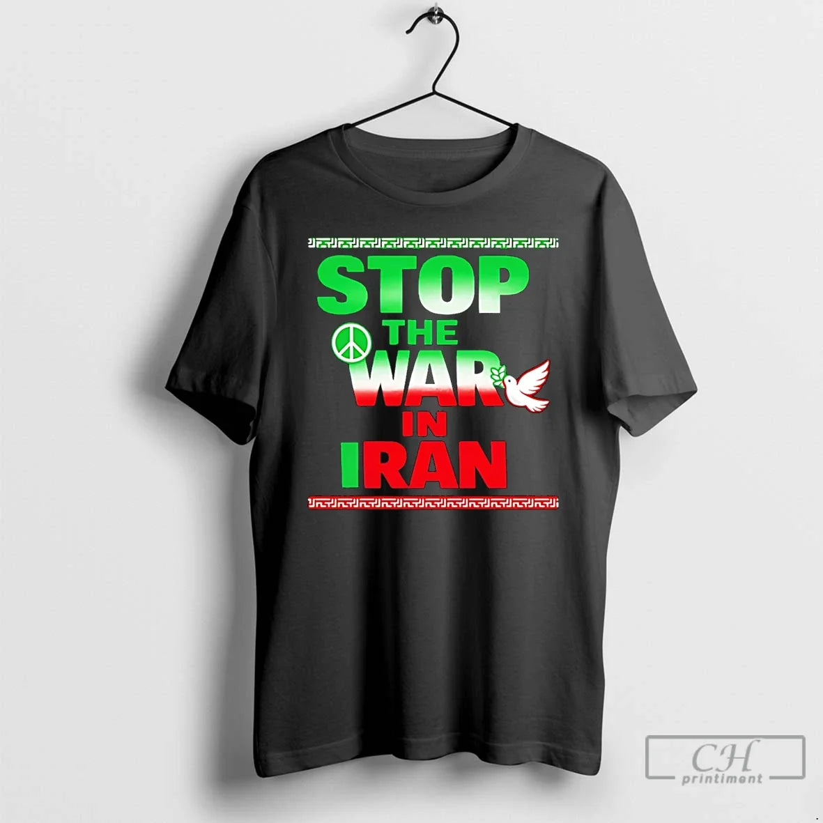 Classic Stop The War In Iran Flag Unisex