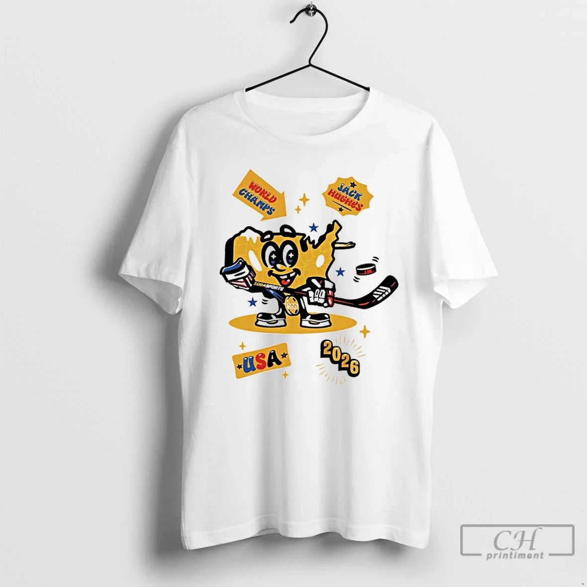Classic Usa Hero Jack Hughes 2026 World Champions Unisex