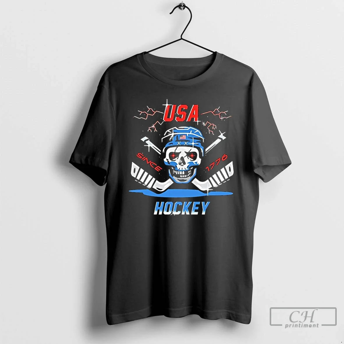 Classic Usa Hockey Skull Since 1776 Unisex