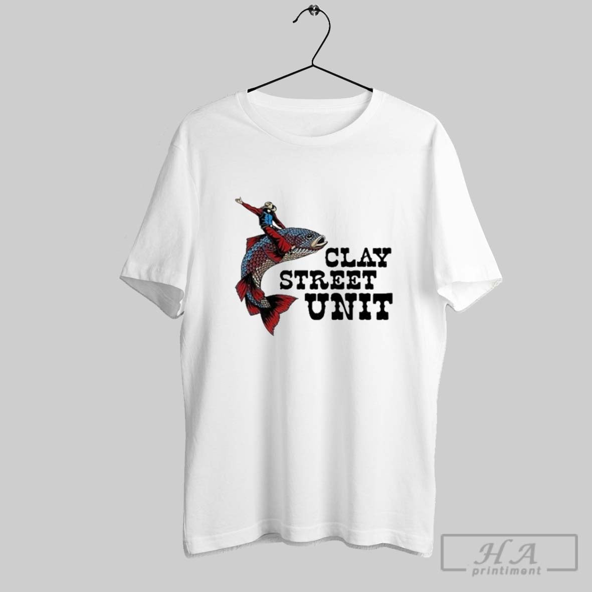 Clay Street Unit Driving Fish T Shirts Unisex