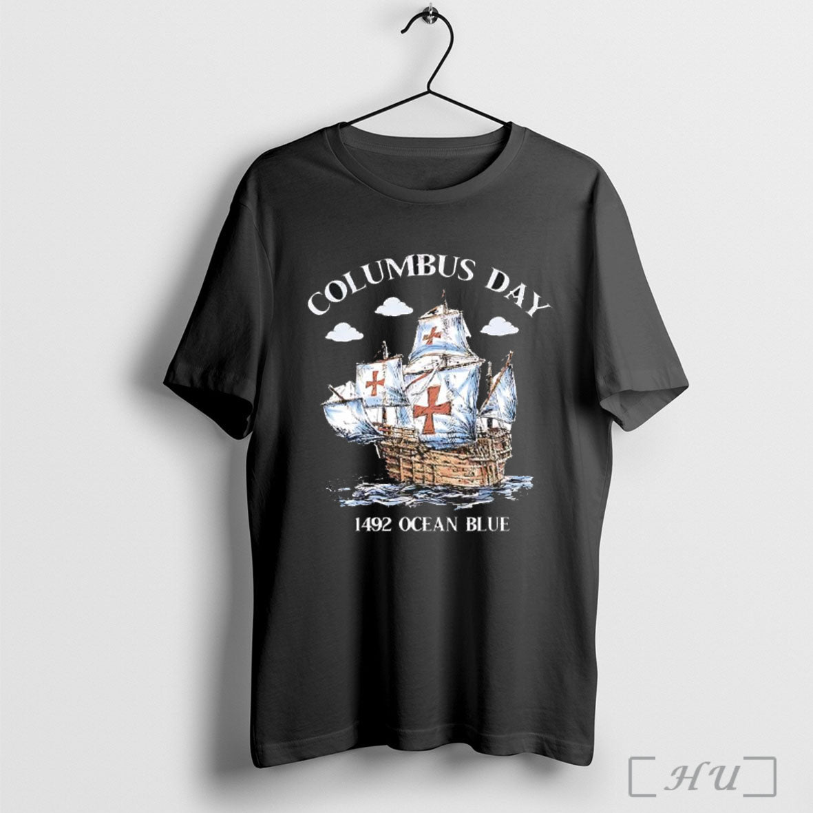 Columbus Day 1492 Ocean Blue Sailboat 2025 T Shirt Unisex