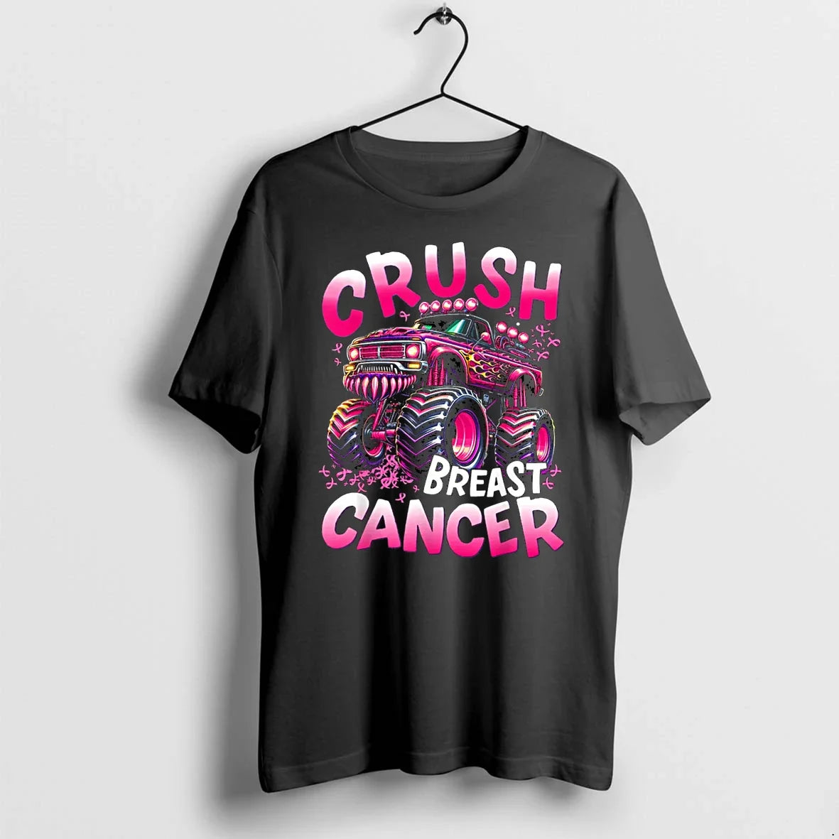 Crush Breast Cancer Monster Truck Tshirts Sweater Unisex