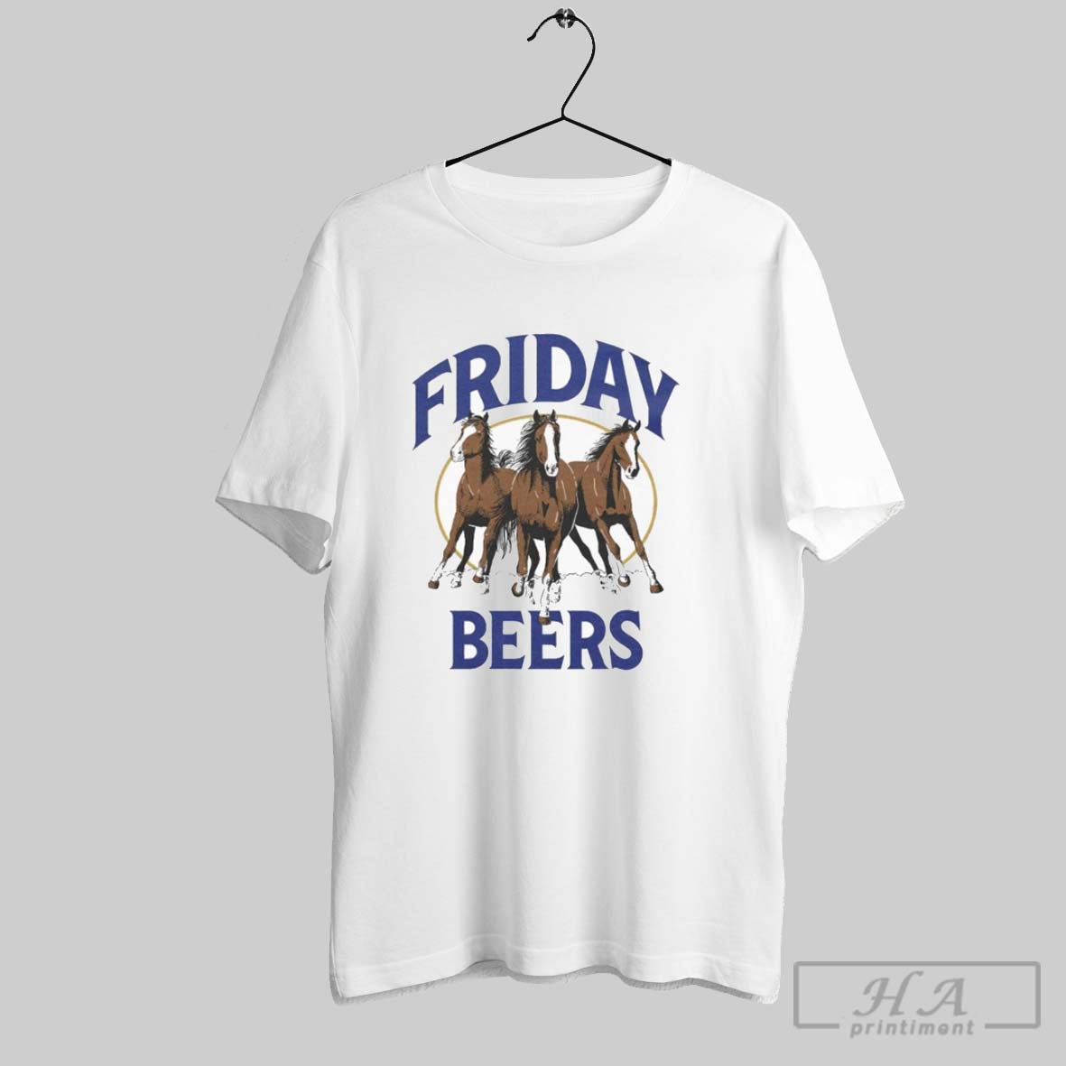 Friday Beers Horses T Shirts Unisex