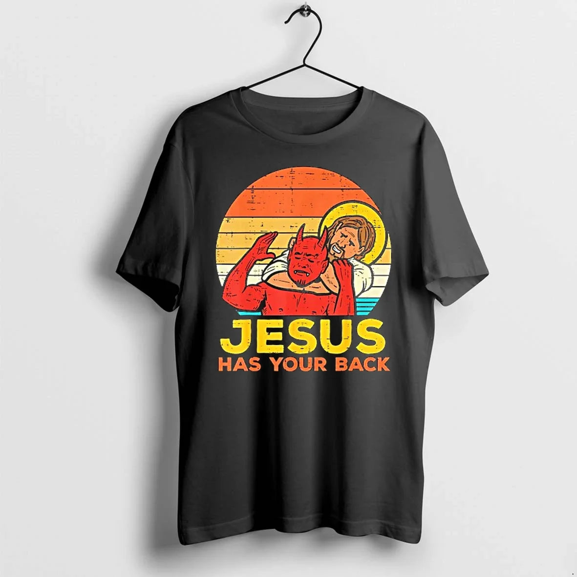 Jesus Has Your Back Devil Tshirts Sweater Unisex