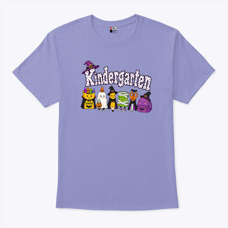 Kindergarten Halloween Spooky School Supplies T Shirt