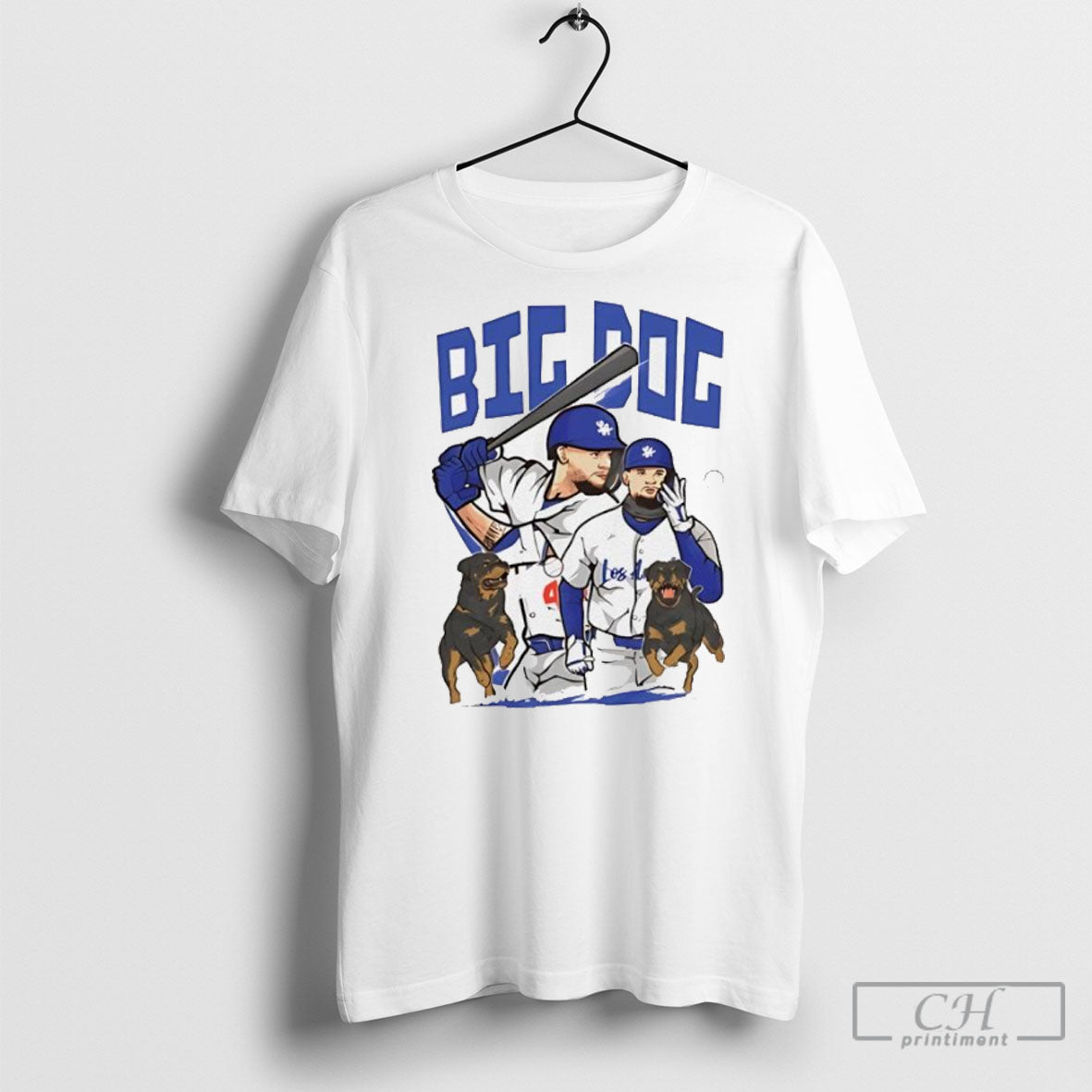 Los Angeles Dodgers Baseball The Big Dog Vintage Graphic Shirts Unisex