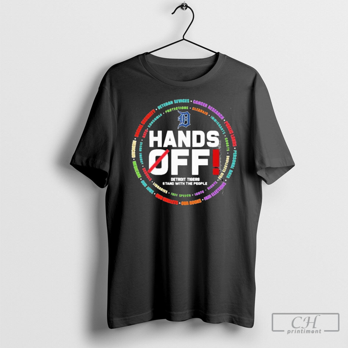 Official Detroit Tigers Logo Hands Off Seattle Mariners Stand With The People Shirt Sweater Tee