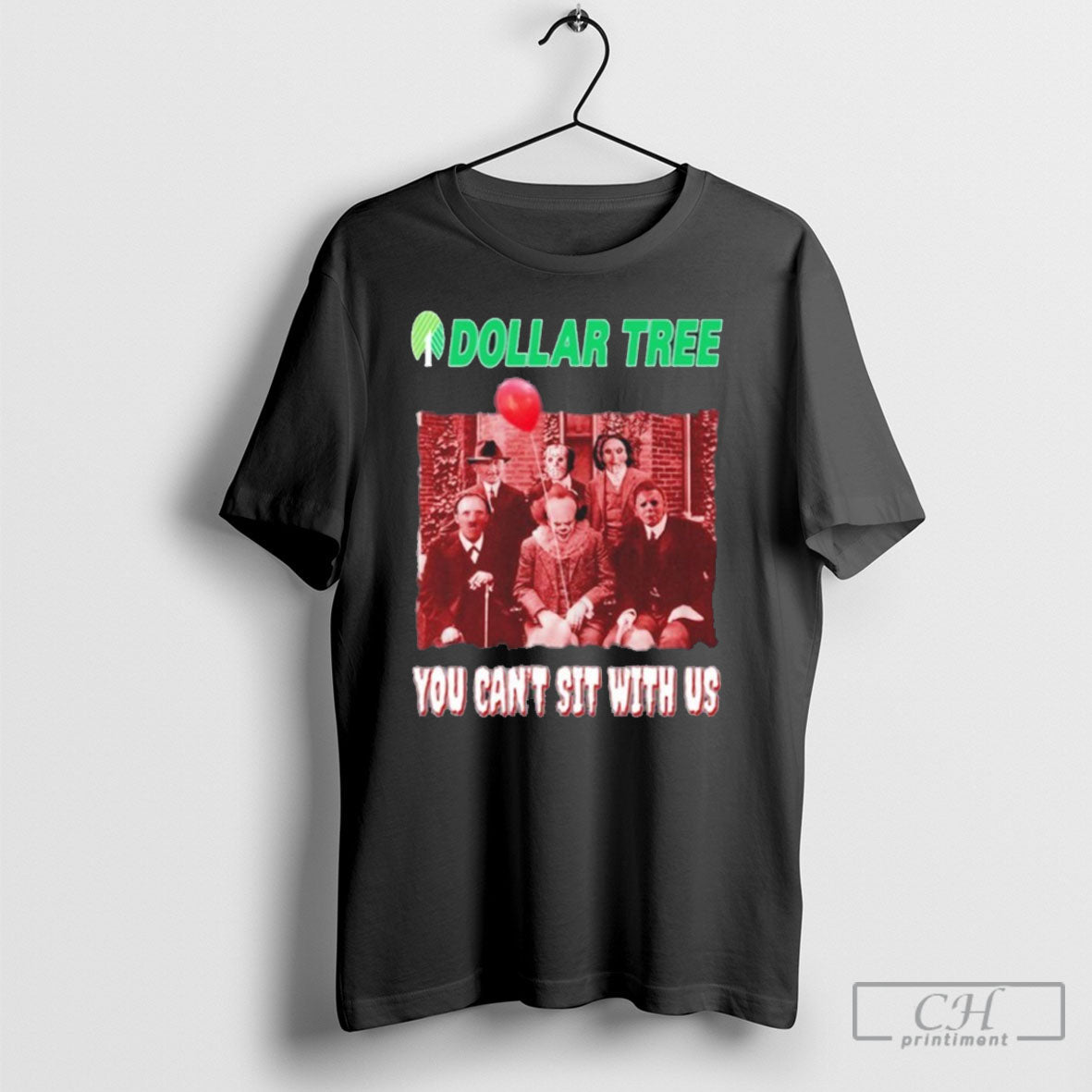 Official Dollar Tree You Cant Sit With Us Halloween Movies Shirt Sweater Unisex