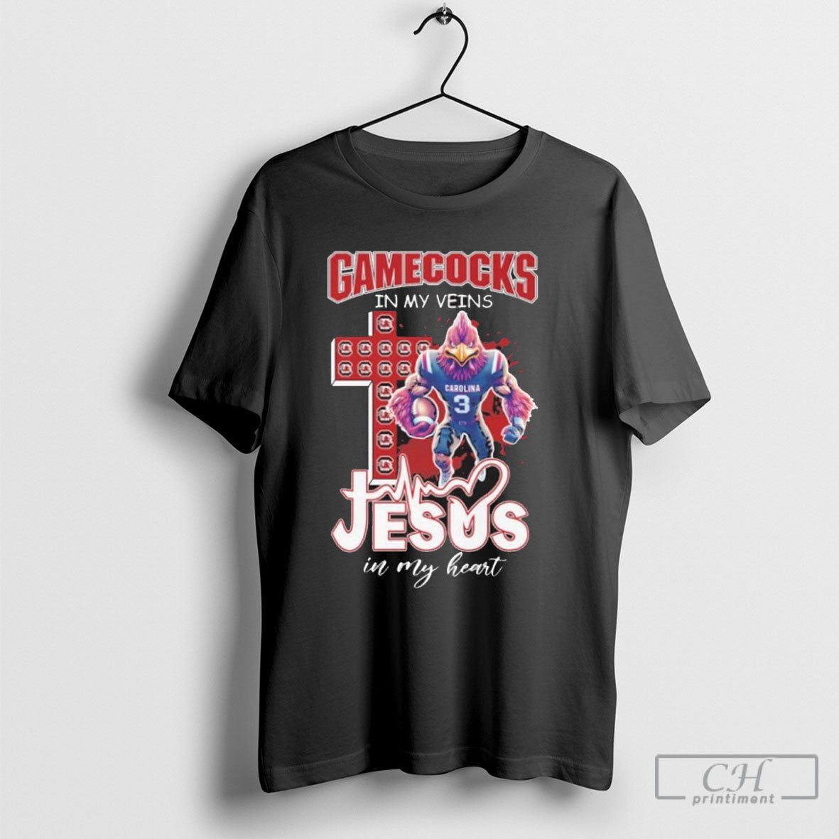 Official Gamecocks In My Veins Jesus In My Heart Shirt Sweater Unisex