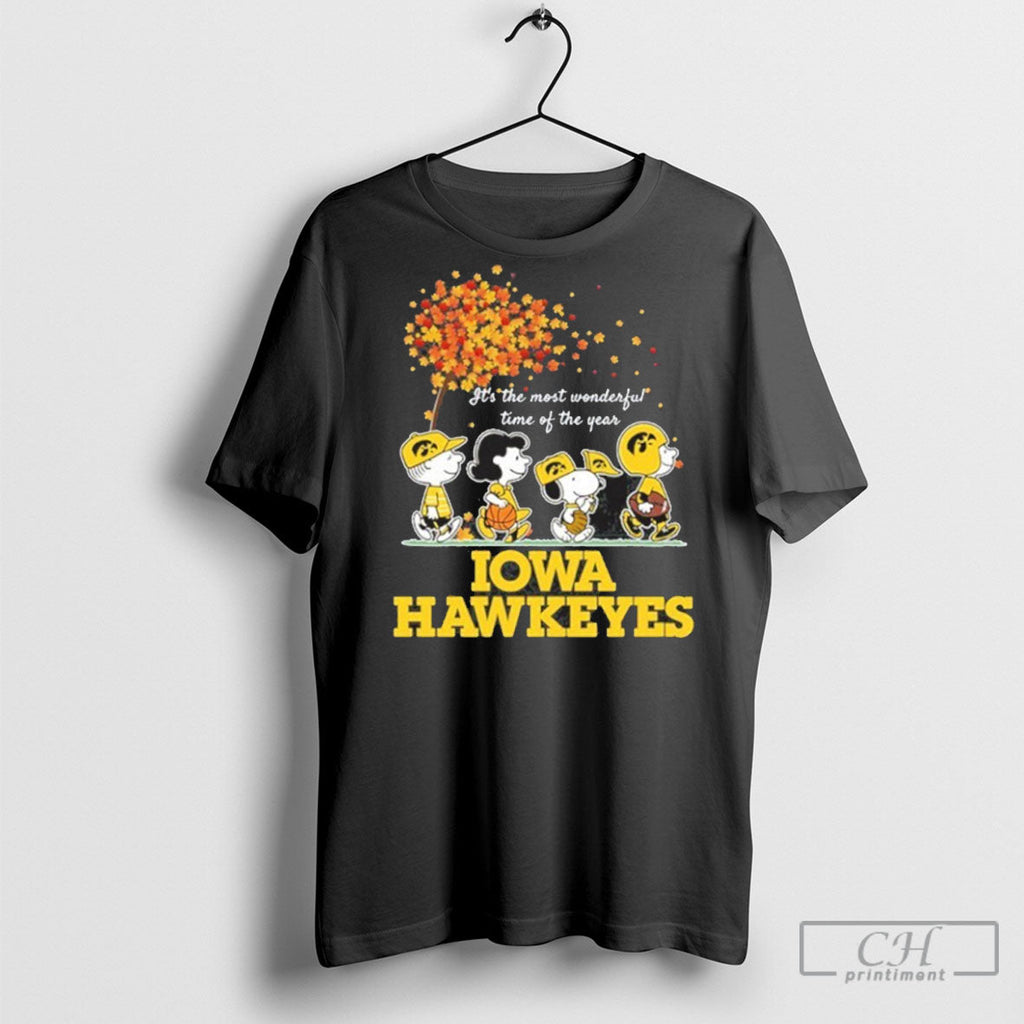 Official Its The Most Wonderful Time Of The Year Iowa Hawkeyes Peanuts Shirt Sweater Tee Unisex