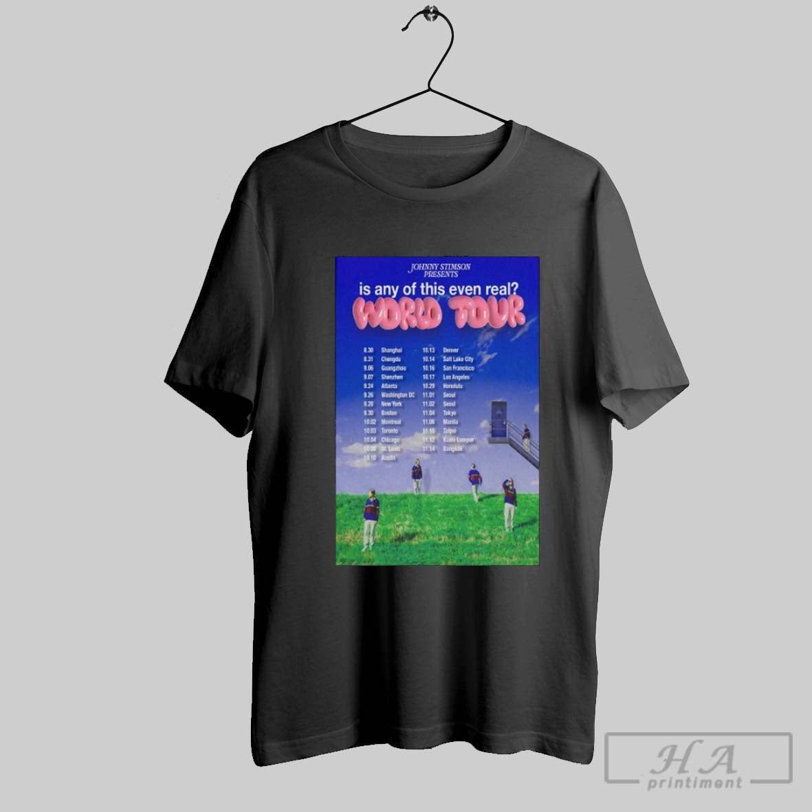 Official Johnny Stimson Is Any Of This Even Real World Tour 2025 Dates T Shirts Unisex