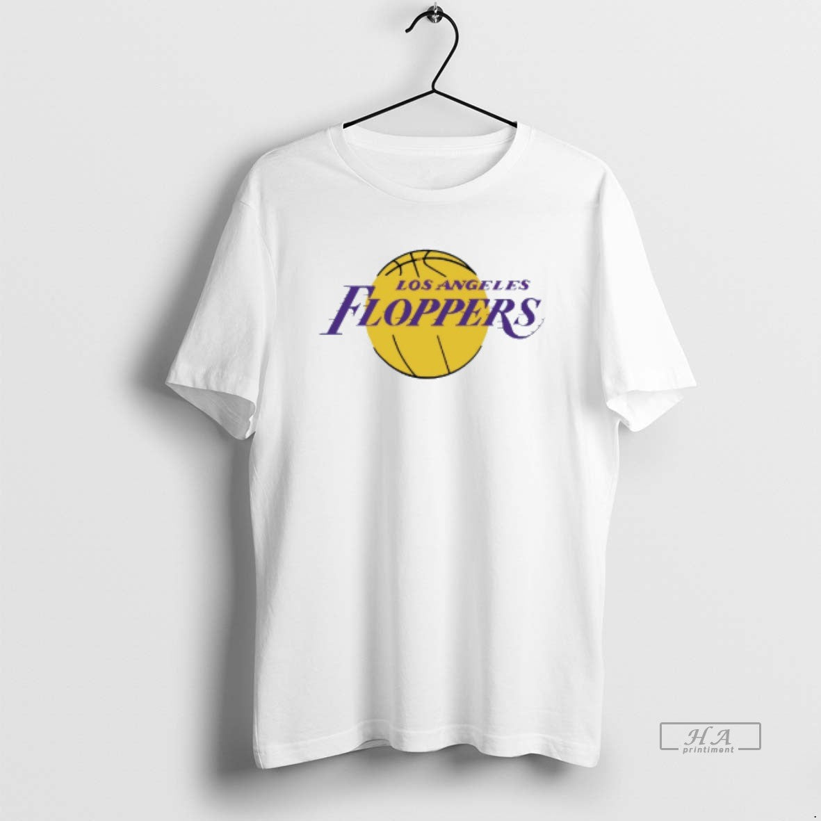 Official Los Angeles Floppers Los Angeles Lakers Logo Mens White Tee Unisex