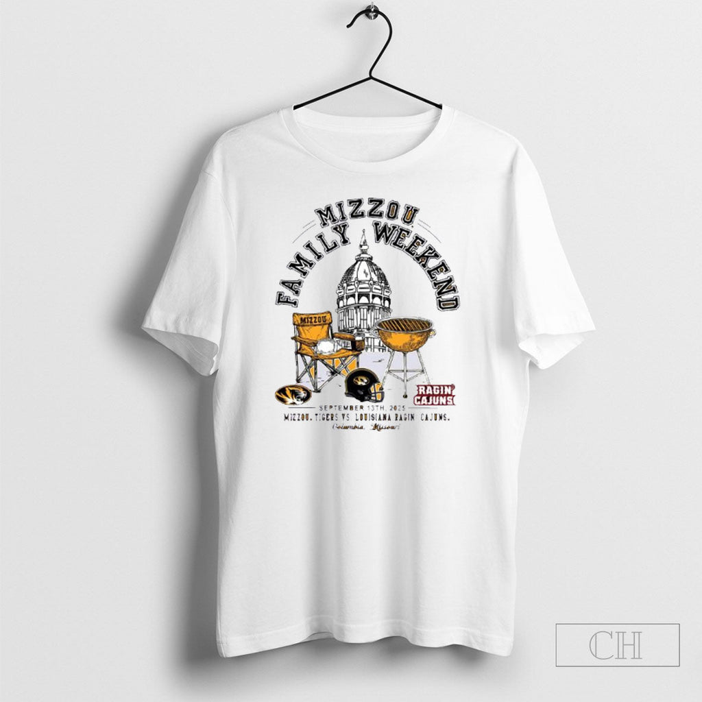 Official Mizzou Tiger Vs Louisiana Ragin Cajuns 2025 Gameday Family Weekend T Sweater Unisex