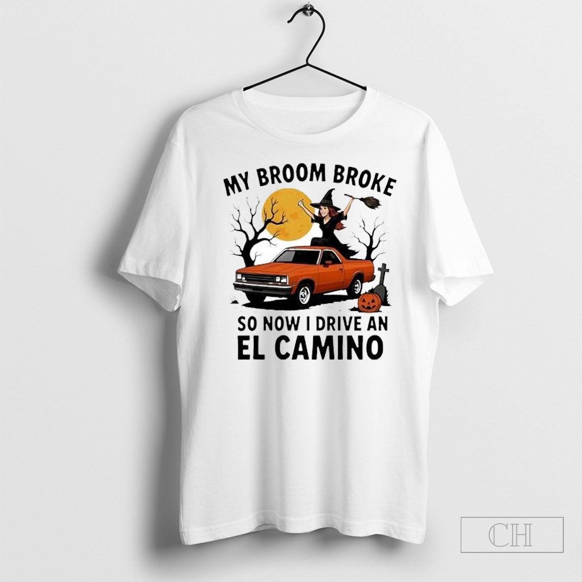 Official My Broom Broke So Now I Drive An El Camino Halloween Sweater Unisex