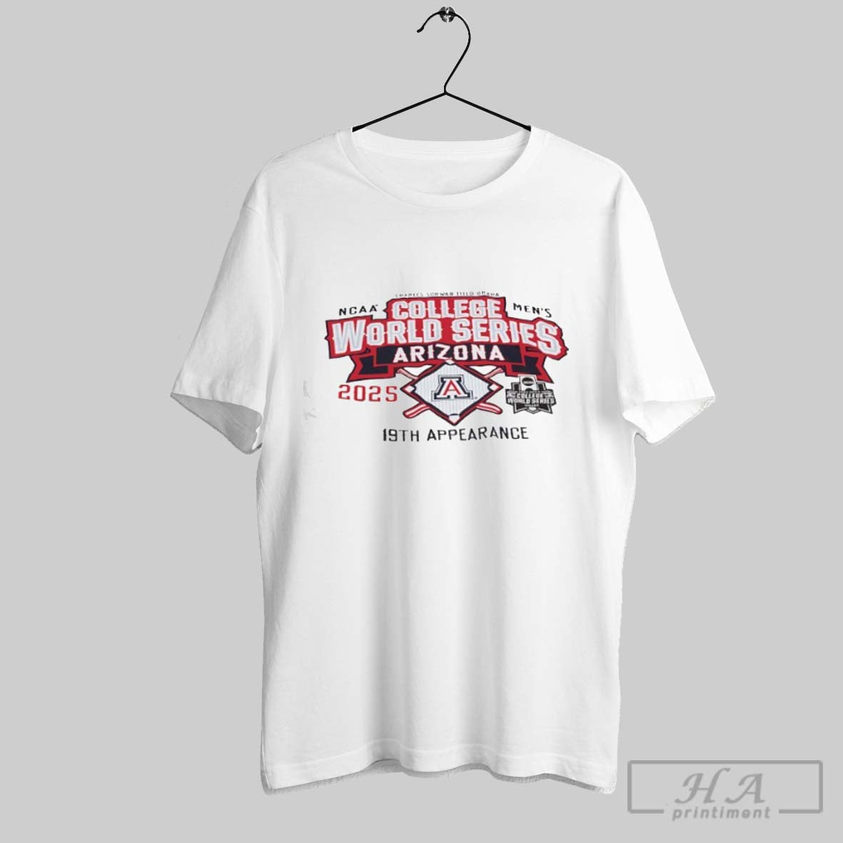 Official Ncaa Charles Schwab Field Omaha College World Series Arizona Wildcats 2025 19th Appearance Tee