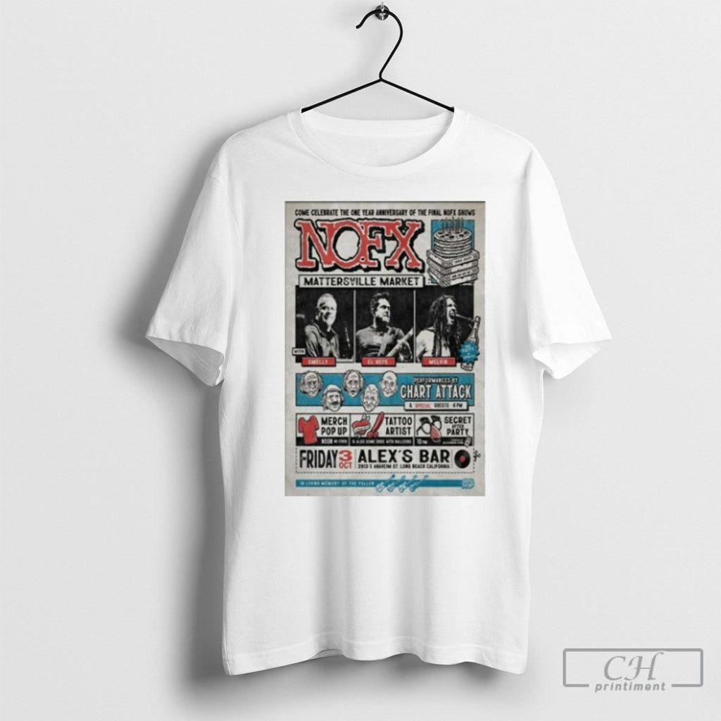 Official Nofx 10 3 2025 Alexs Bar In St Long Beach Ca Poster Shirt Sweater Unisex