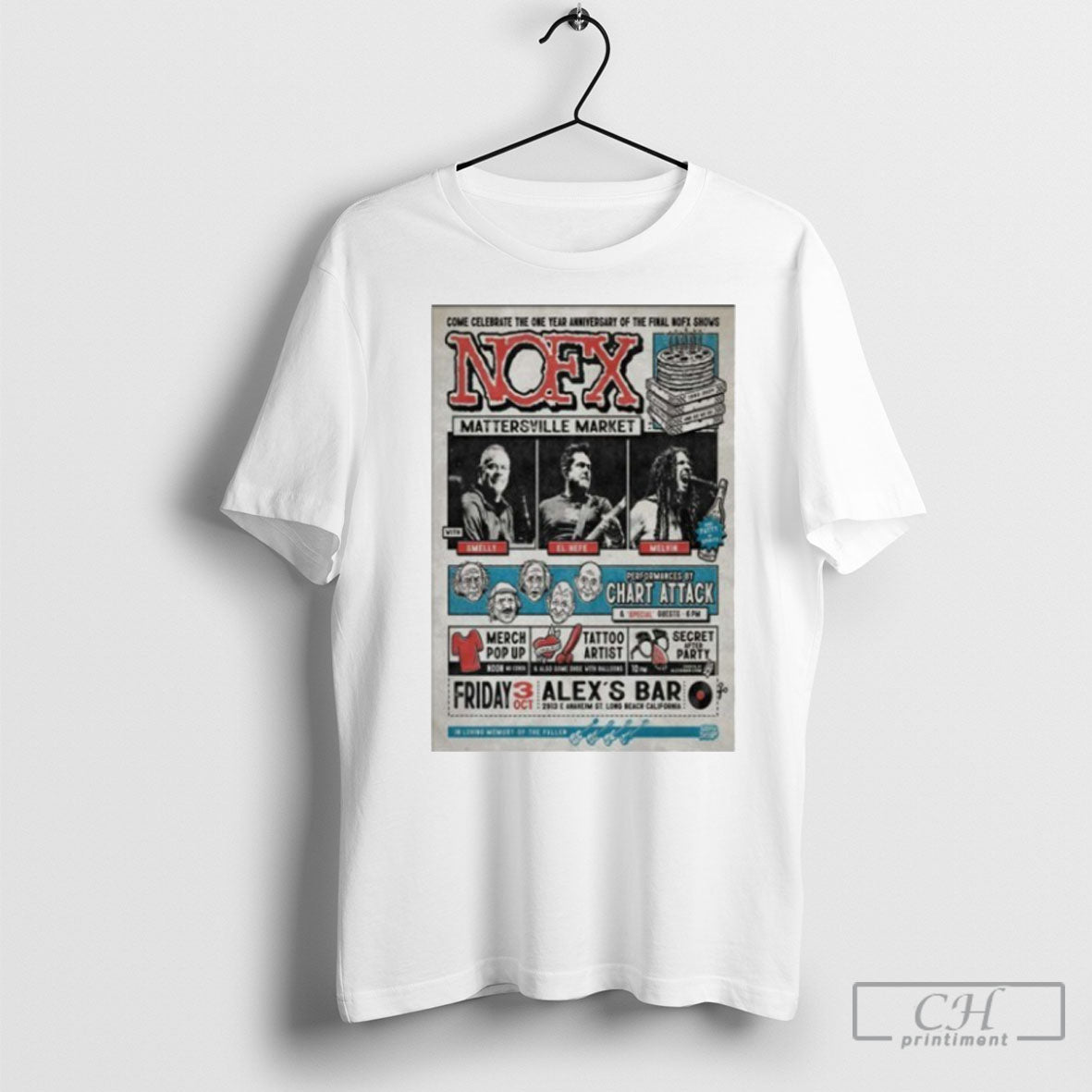 Official Nofx 10 3 2025 Alexs Bar In St Long Beach Ca Poster Shirt Sweater Unisex