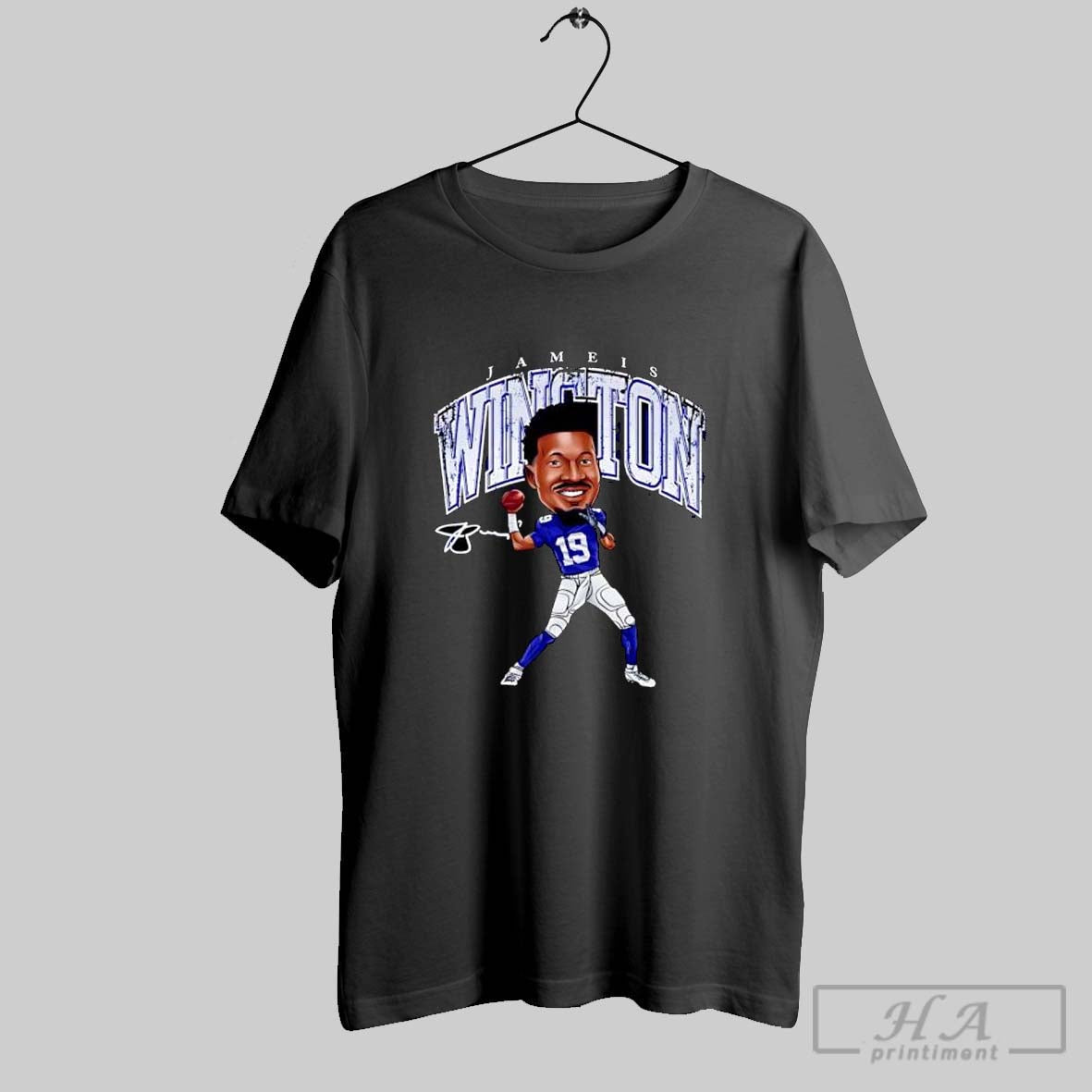 Official New York Giants Jameis Winston Cartoon Signature Unisex