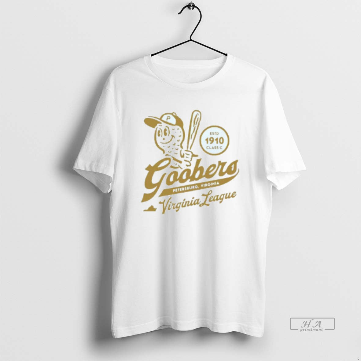 Official Petersburg Goobers Virginia League Estd 1910 White Tee Unisex