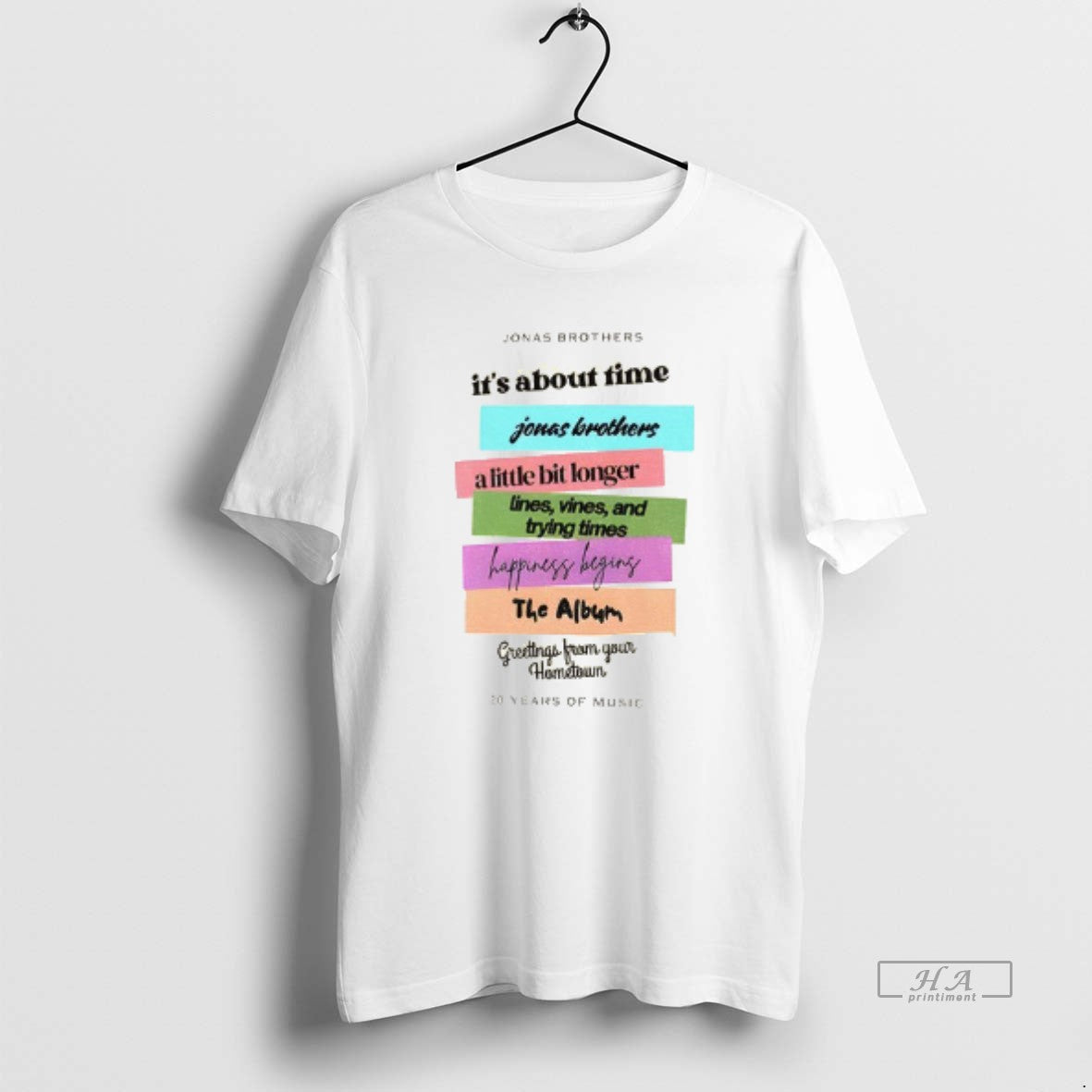 Official Trendy Jonas Brothers New Album 20 Years Of Music Jonascon Discography Unisex