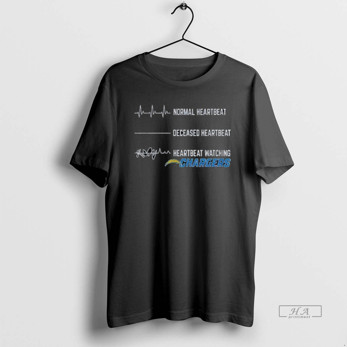 Official Trendy Los Angeles Chargers Football Normal Heartbeat Deceased Heartbeat Heartbeat Watching