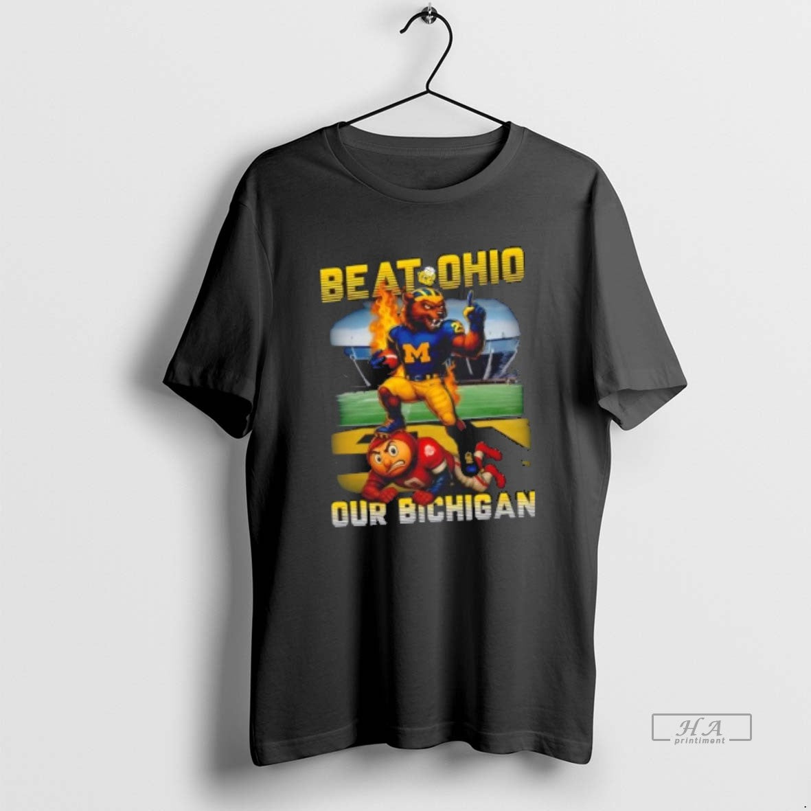 Official Trendy Mascot Michigan Wolverines Beat Ohio Our Bichigan Unisex