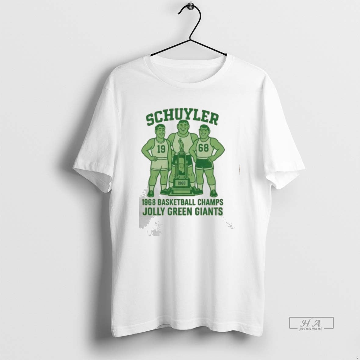Official Trendy Schuyler Jolly Green Giants Basketball Champs 1968 Unisex