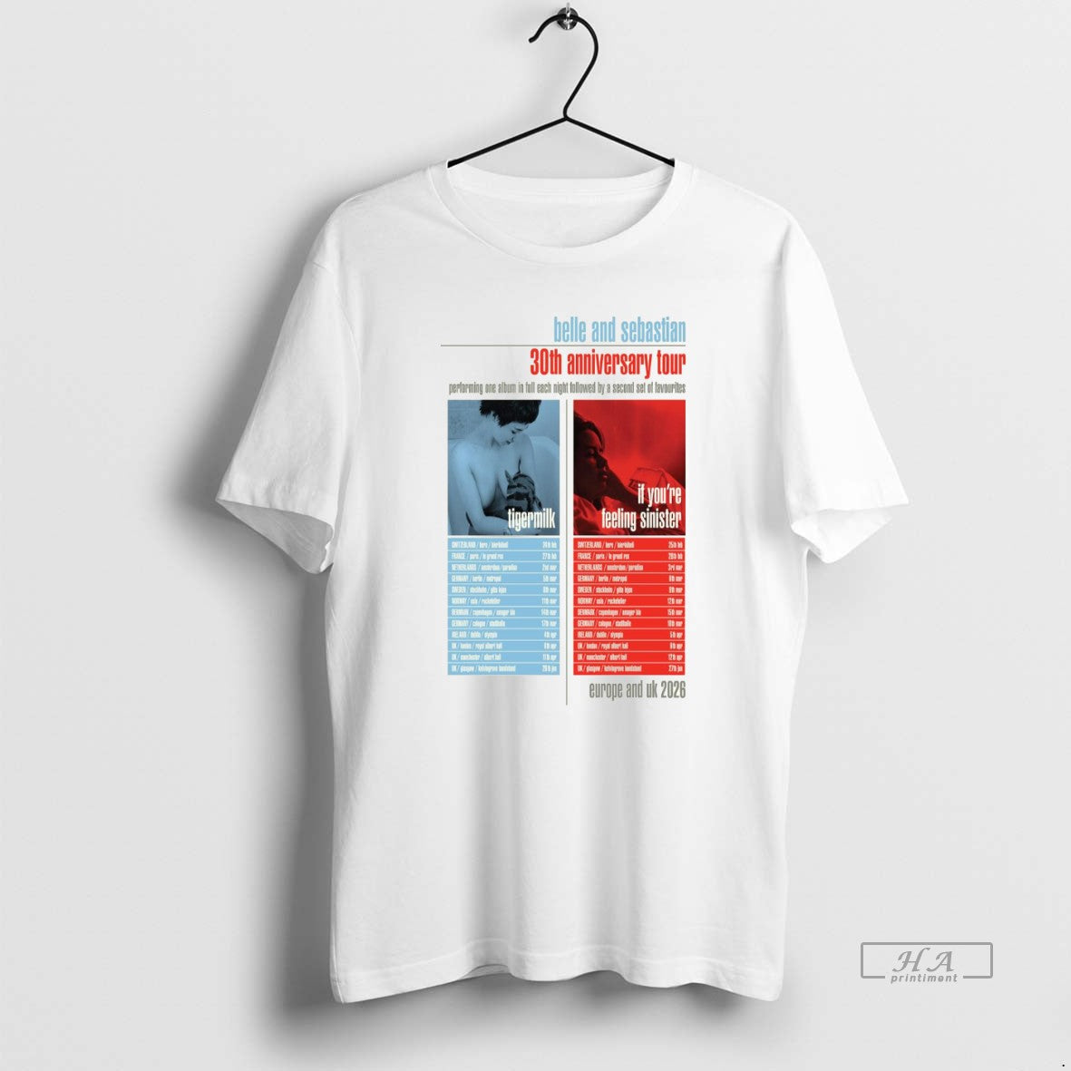 Official Trendy Belle And Sebastian 30th Anniversary Tour Europe Uk 2026 Unisex