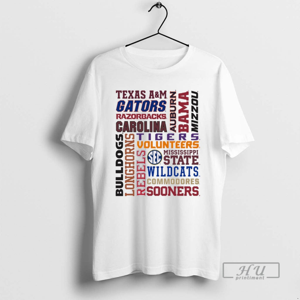 Officials Bulldogs Southeastern Conference Sec Teams Font Family Ncaa Logos 2025 T Shirt Unisex