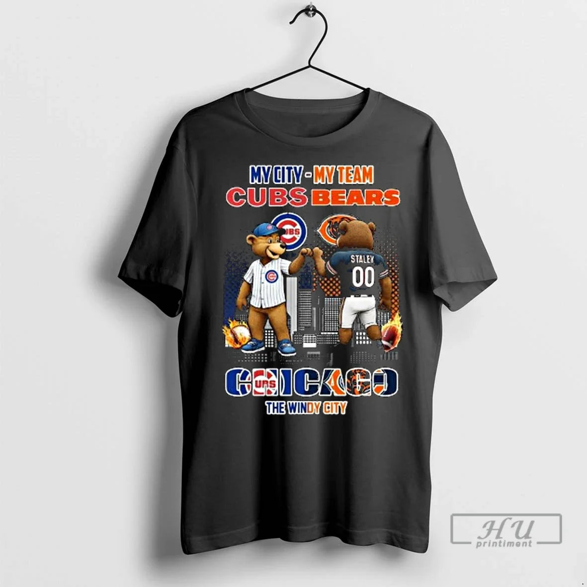 Officials Chicago The Windy City My City My Team Cubs And Bears Mascot 2025 Long Unisex