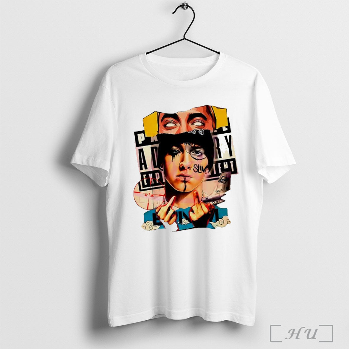 Officials Eminem Slim Shady Hip Hop Gang Collage Street Style T Shirt Unisex