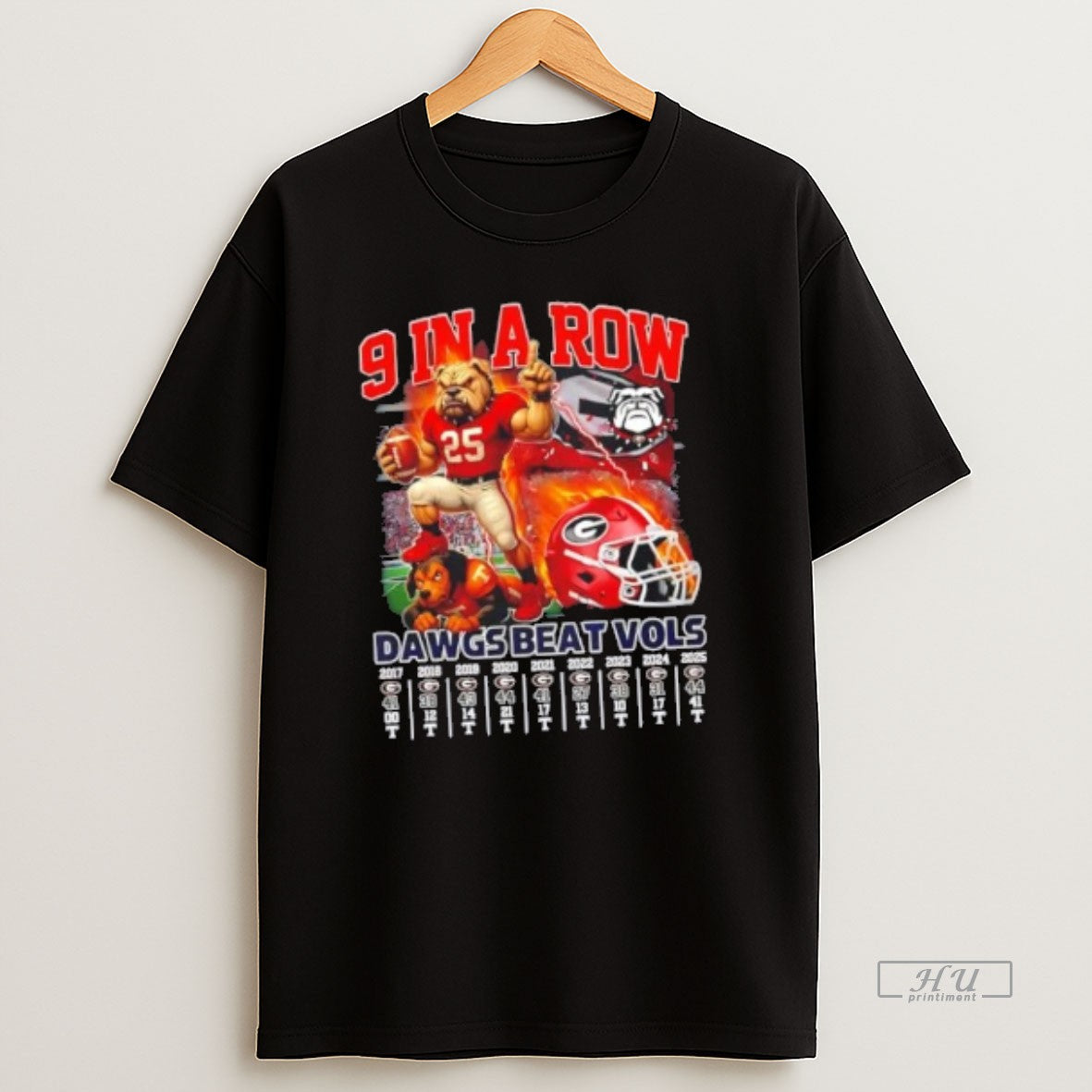 Officials Georgia Bulldogs Mascot 9 In A Row Dawgs Beat Vols T Shirt Unisex