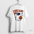 Officials Halloween Ghost Chicago Cubs Football Flag Pumpkin Ladies T Shirts Unisex