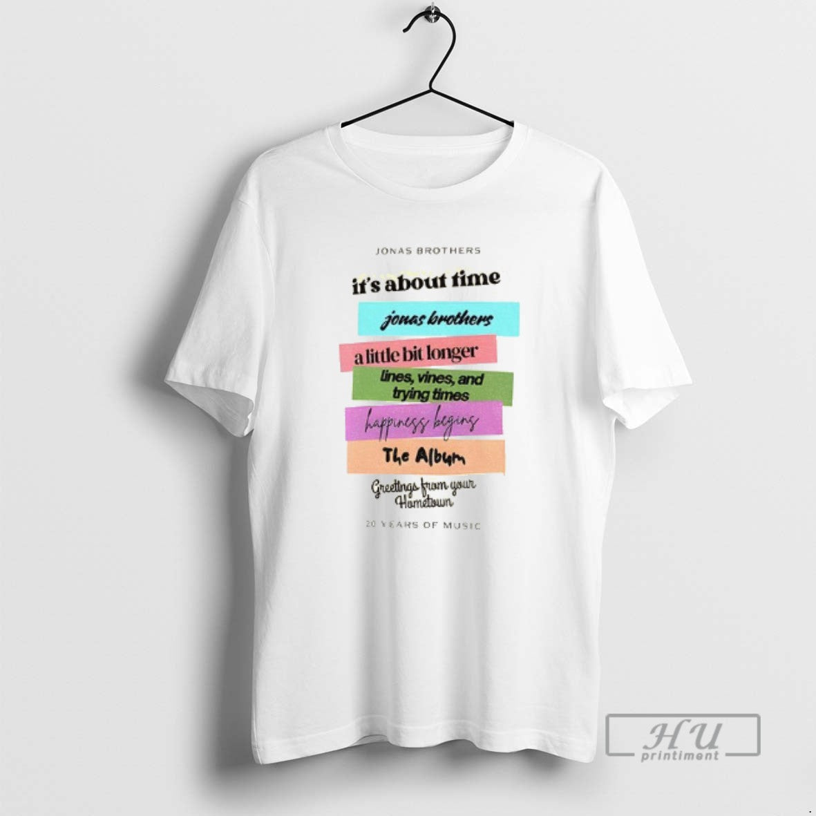 Officials Jonas Brothers New Album 20 Years Of Music Jonascon Discography T Shirt Unisex