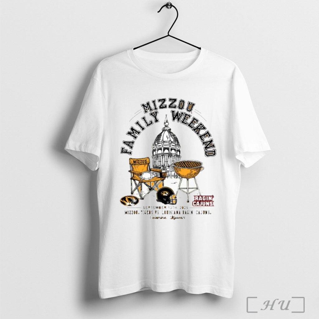 Officials Mizzou Tiger Vs Louisiana Ragin Cajuns 2025 Gameday Family Weekend T Shirt Unisex