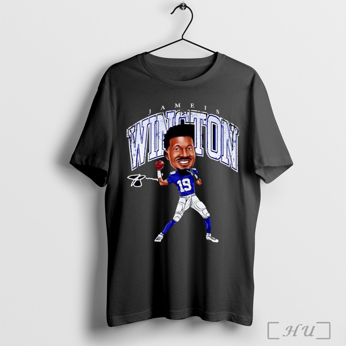 Officials New York Giants Jameis Winston Cartoon Signature T Shirt Unisex