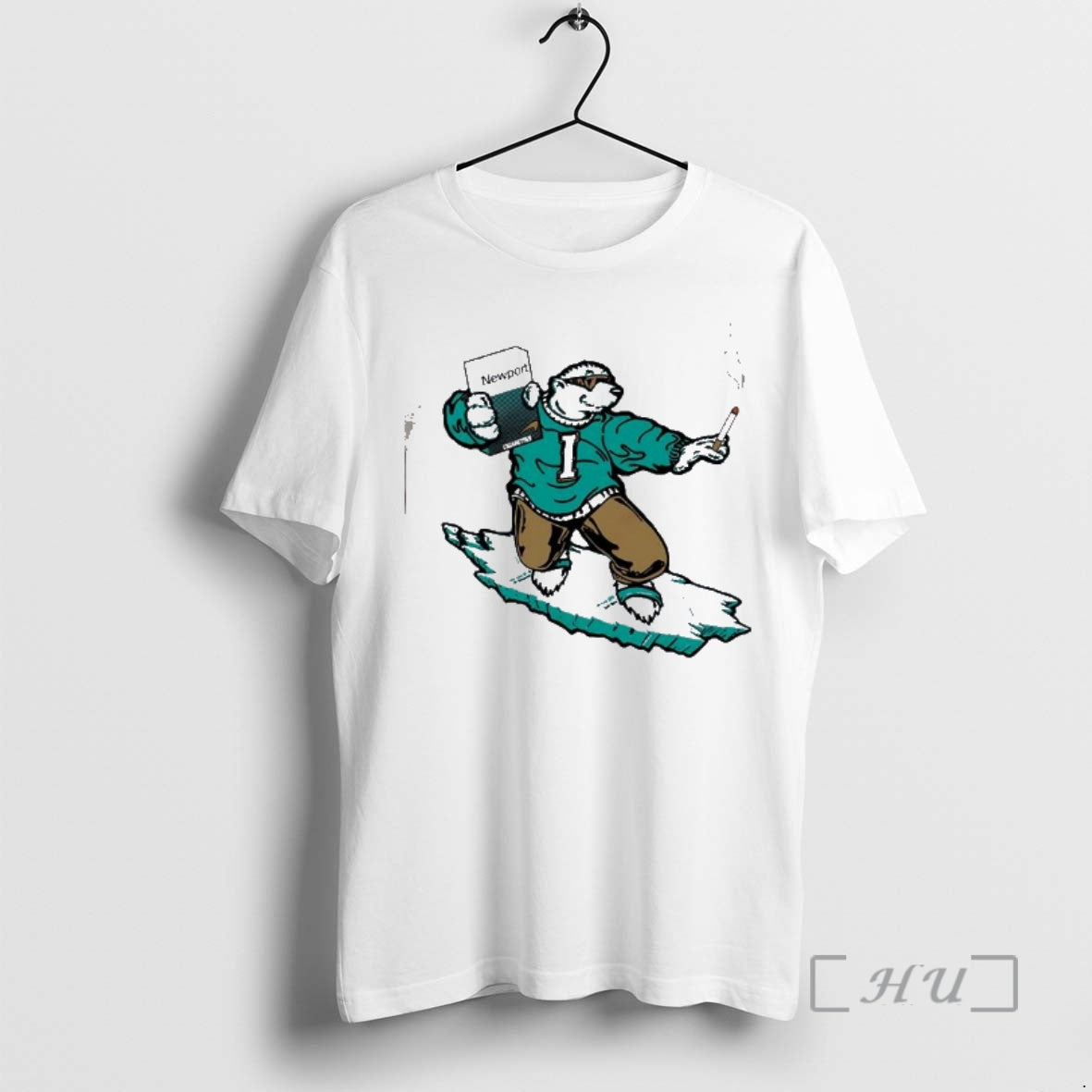 Officials Newport Cigarettes Polar Bear Surfing On Ice Graphic Unisex