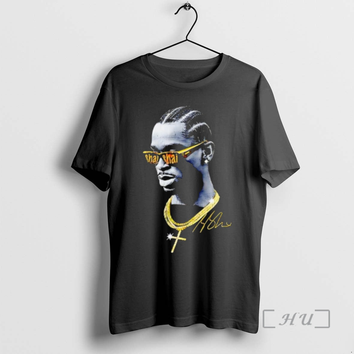 Officials Pop Smoke Shai Gold Chain Diamond Cross Signature Unisex
