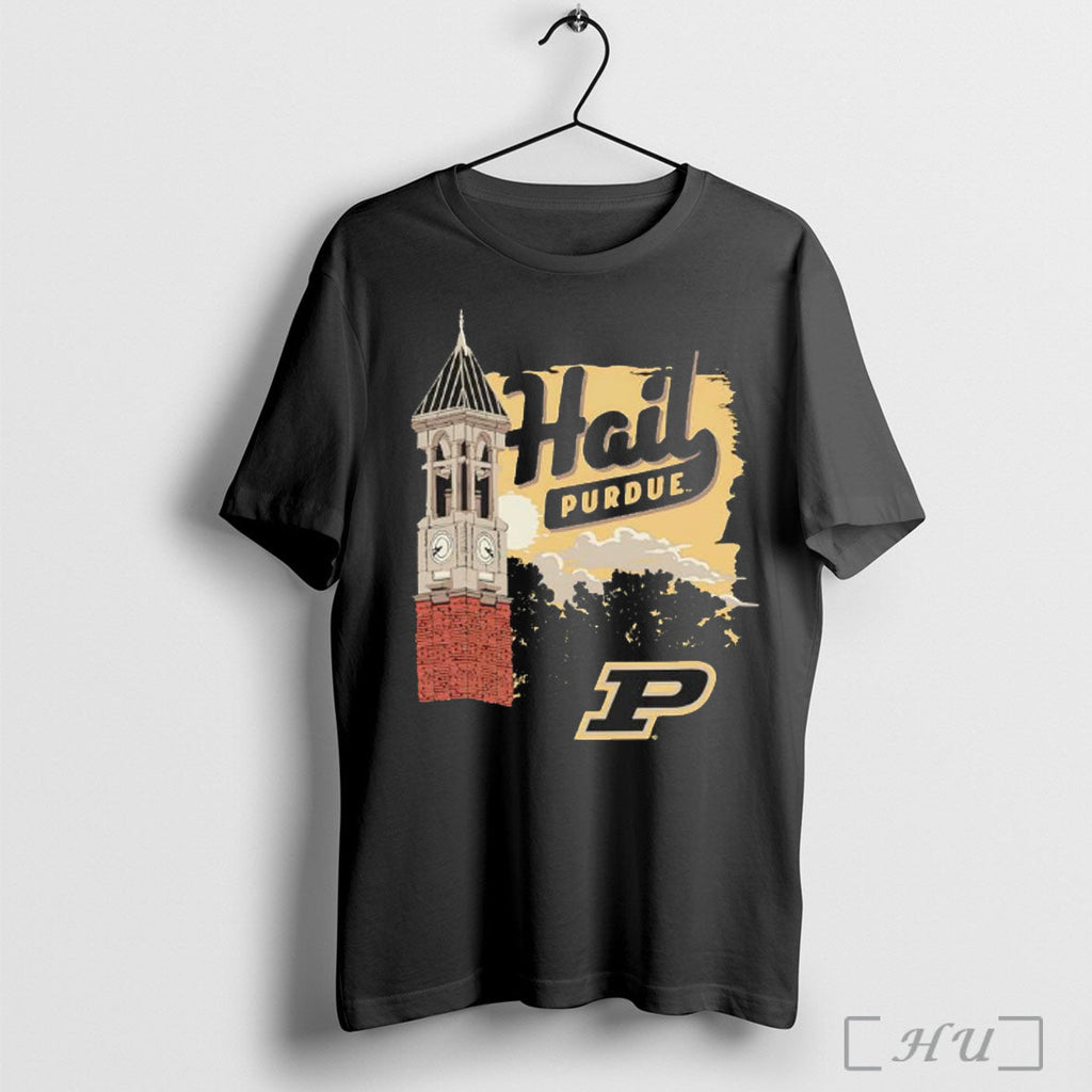 Officials Purdue Boilermakers Football Image Local Clock Tower Graphic T Shirt Unisex