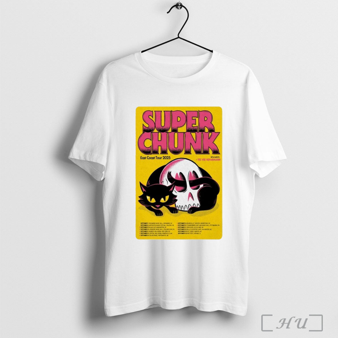 Officials Superchunk East Coast Tour 2025 Dates Skull Cat T Shirt Unisex