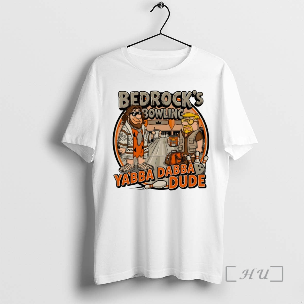 Officials The Flintstones And The Big Lebowski Bedrocks Bowling Yabba Dabba Dude Premium T Shirts