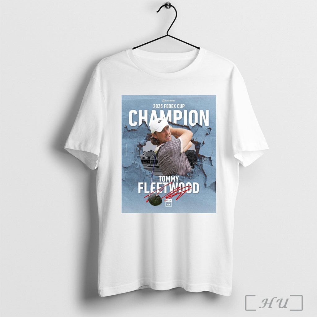 Officials Tommy Fleetwood Pga Tour Winner 2025 Fedex Cup Champion Signature Poster T Shirt