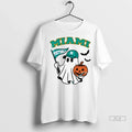 Officials Trendy Halloween Ghost Miami Dolphins Football Flag Pumpkin Ladies Shirt Sweater