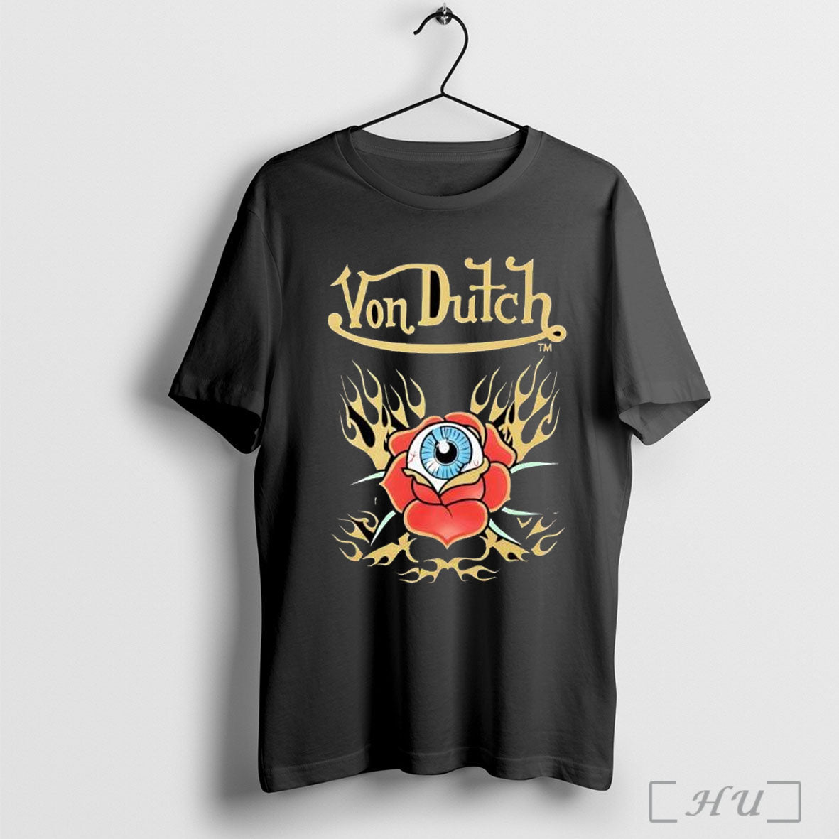 Officials Von Dutch Flying Eye Flames T Shirt Unisex