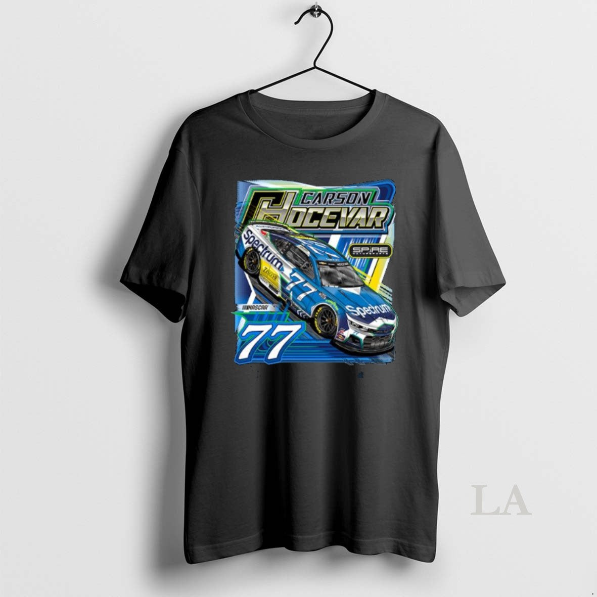 Original Carson Hocevar Spire Motorsports Light Blue 77 Spectrum Long Sleve Unisex