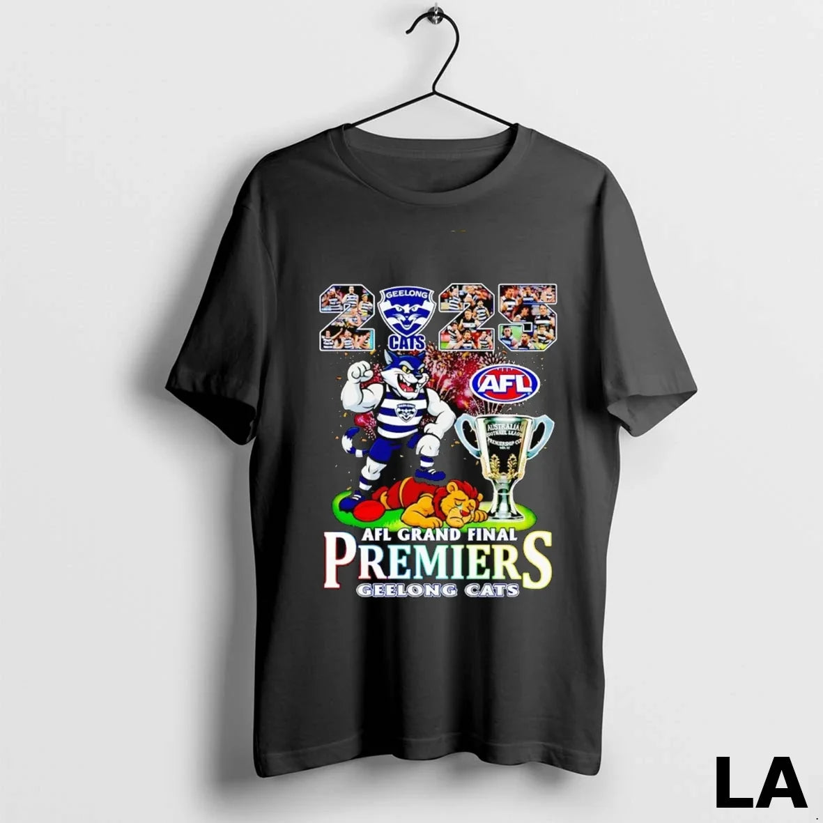 Original Geelong Cats 2025 Afl Grand Finals Premiers Mascot Trophy Unisex