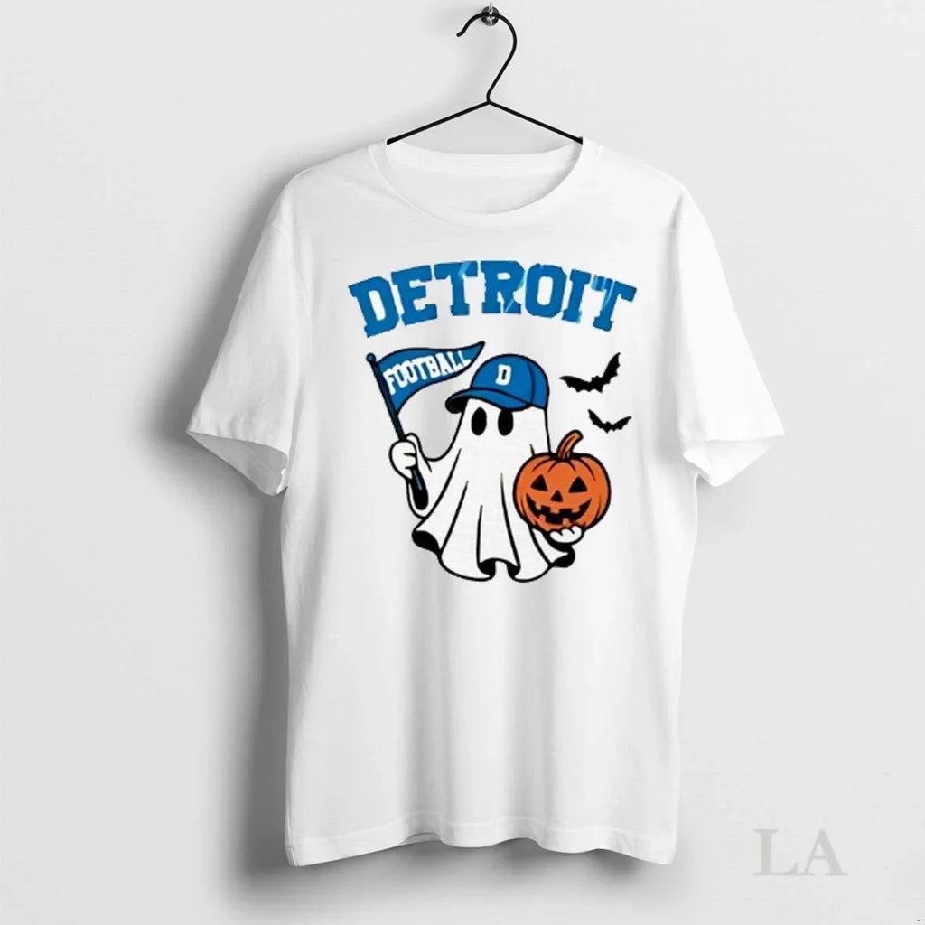 Original Halloween Ghost Detroit Lions Football Flag Pumpkin Ladies Unisex