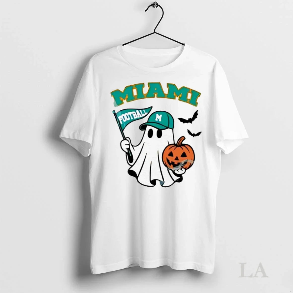 Original Halloween Ghost Miami Dolphins Football Flag Pumpkin Ladies Unisex